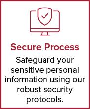 Secure Process: Safeguard your sensitive personal information using our robust security protocols.